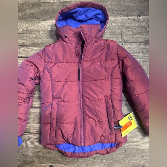 All in Motion Kids' Pink and Blue Puffer Jacket - Picture 4 of 8